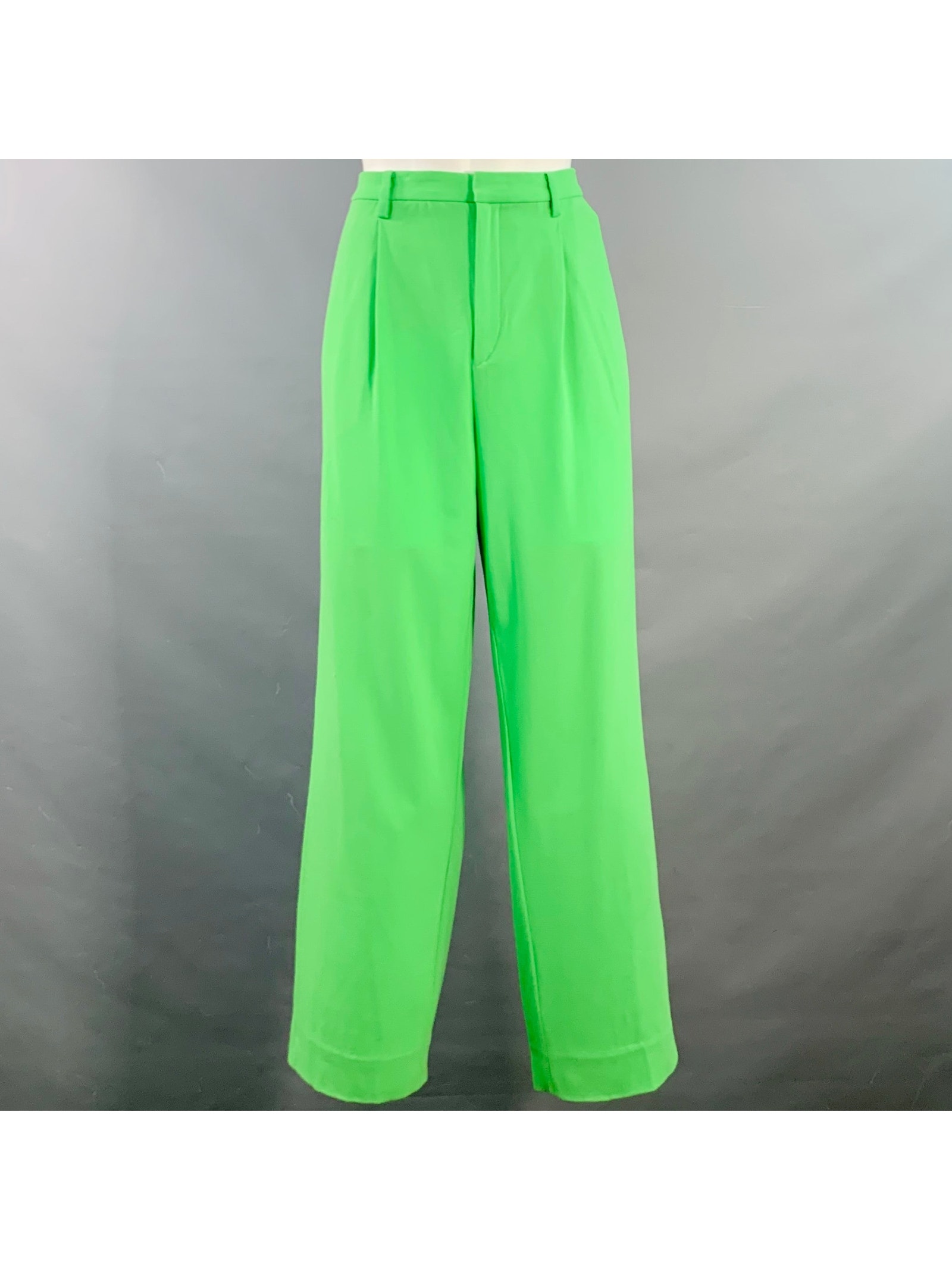 Ralph Lauren Collection Size 4 Green Lime Wool Blend Pleated Dress Pants